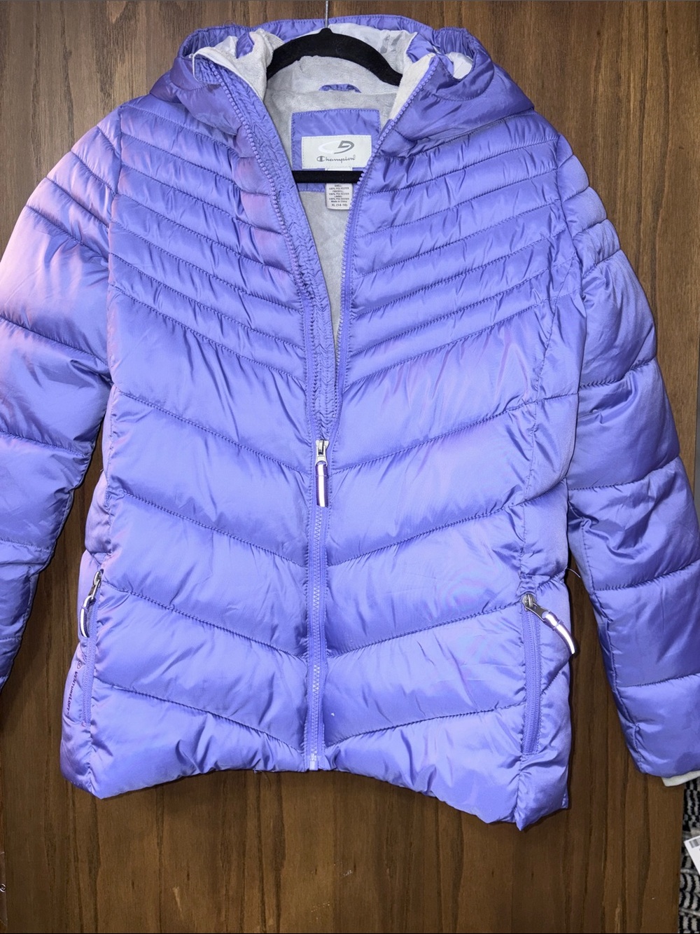 Champion Kids Lavender Hooded Puffer Jacket